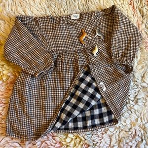 búho | Brown Mini Vichy Baby Checkered Dress | Mini Vichy | Dresses | 12 Months